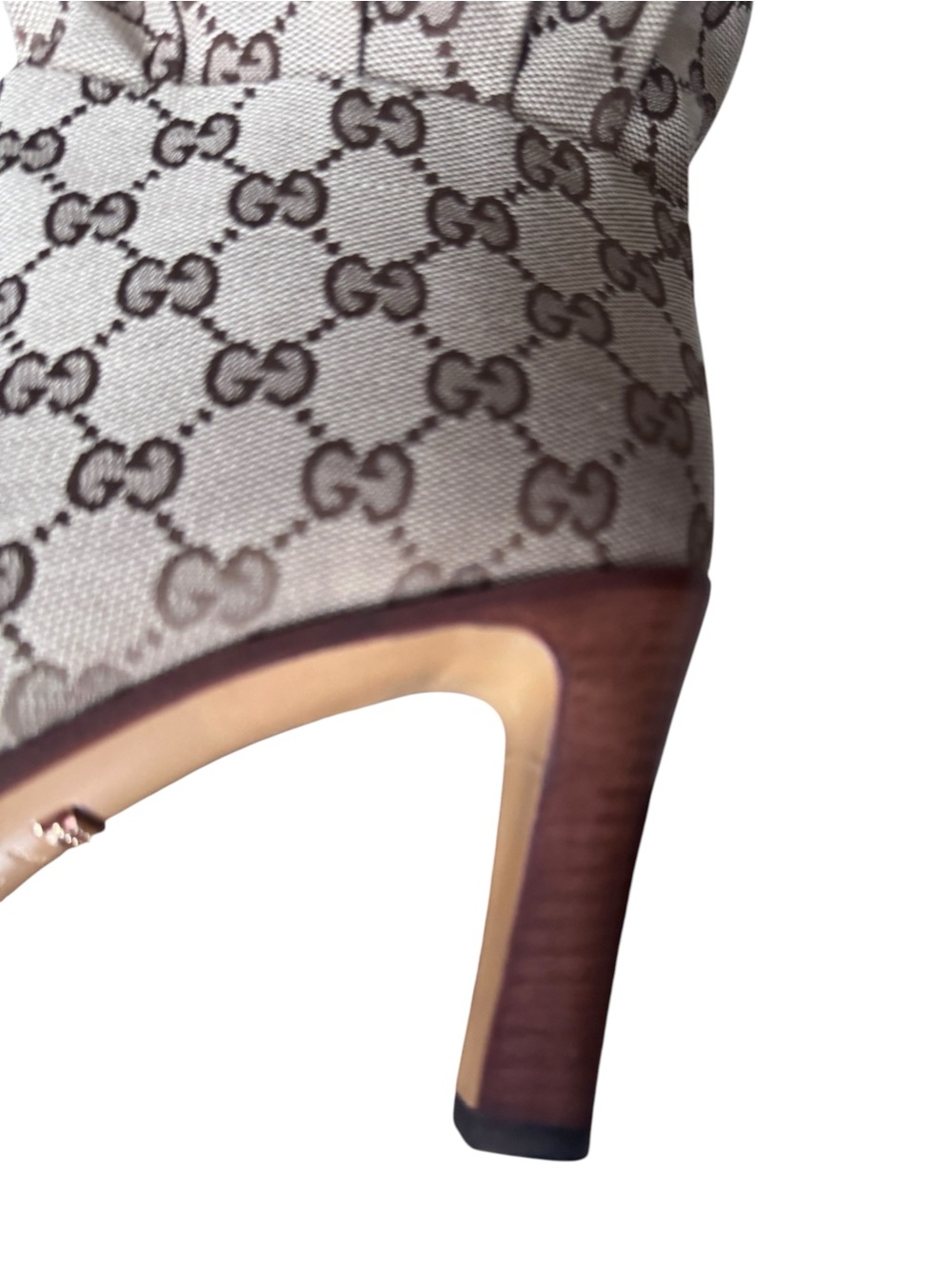 Gucci Beige GG Monogram Over-the-Knee Slouch Boots - Picture 6 of 16